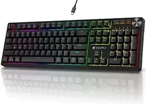 KOORUI Gaming Keyboards,104 Keys Full-Size Mechanical Keyboard Wired 26 RGB Backlit With Switch Gamer Keyboards For Windows