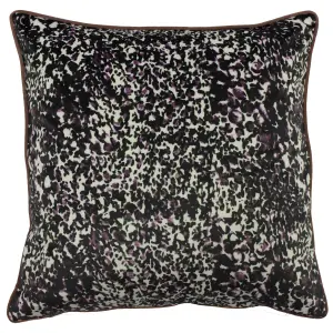 furn. Mika Leopard Print Velvet Feather Filled Cushion