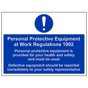 PPE Provided For Health & Safety Must Be Used Sign - Rigid Plastic - 600x450mm (x3)