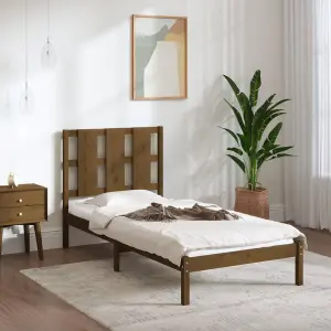 Berkfield Bed Frame Honey Brown Solid Wood Pine 100x200 cm