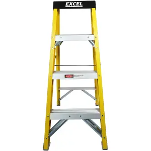 Excel Electricians Fibreglass Step Ladder 3 Tread 1.03m Heavy Duty