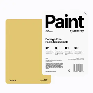 Hemway Chalk Paint Matt A5 Sample, Custard Yellow, Peel & Stick Swatch For Interior Walls Wood