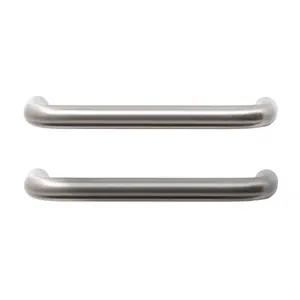 GoodHome Gen Nickel effect Kitchen cabinets D-shaped Pull Handle (L)10.6cm (D)30mm, Pack of 2