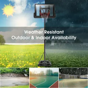 Costway 2.6M - 3CM Adjustable Height Portable Basketball Court Rim System