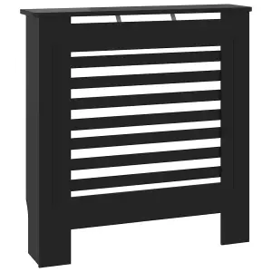 Sturdy and Durable MDF Radiator Cover Black 78 cm