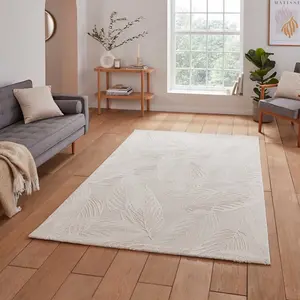 Cream Optical 3D Washable Modern Abstract Dining Room Bedroom & Living Room Rug-120cm X 170cm