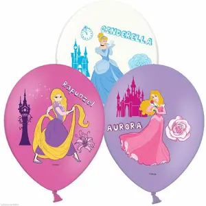 Disney Princess Latex Balloons (Pack of 3) Pink/Purple/Blue (11in)