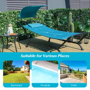 Costway Outdoor Hammock Patio Chaise Lounge Chair with Canopy