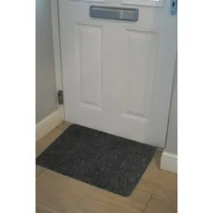 Groundsman Basic Ribbed Indoor Door Mat Anthracite (40cm x 60cm)