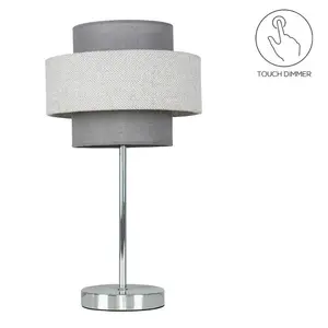 Bogaerts Metal Table Lamp Dark Grey/Herringbone / Included