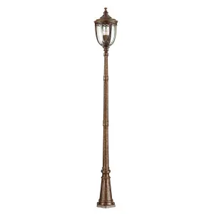 Luminosa English Bridle 3 Light Large Outdoor Lamp Post British Bronze IP44, E14