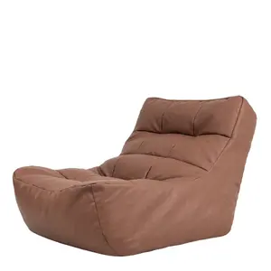 icon Lorenzo Faux Leather Bean Bag Lounger Brown Giant Bean Bags