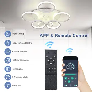 Cashon 63cm 7 - Blade Dimmable LED Ceiling Fan with Remote Control and APP White