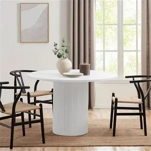 DUSK Hattie Panel 4-6 Seater Dining Table - White