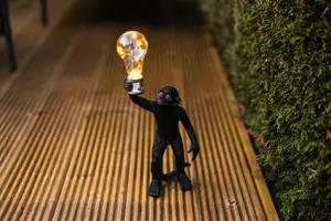 Solar Garden Monkey with Light Bulb