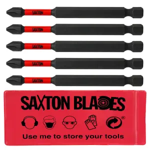 5X Saxton PH2 89mm Long Magnetic Impact Duty Phillips Screwdriver Drill Driver Bits