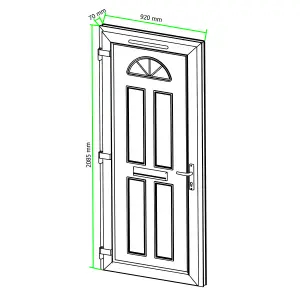 Fortia Lorne Clear Glazed Anthracite RH External Front Door set, (H)2085mm (W)920mm