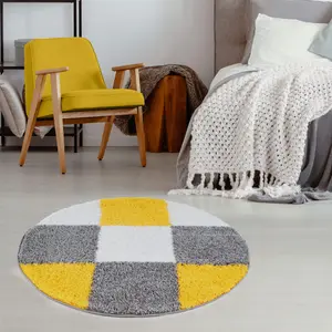 Myshaggy Collection Rugs Geometric Design  381 Yellow