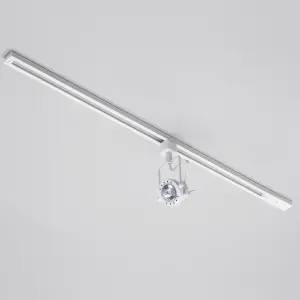 Litecraft Greenwich White 1 Head 1m Straight Kitchen Ceiling Light with LED Bulbs