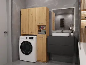 Marpol DD Washing Machine Surround Cabinet Artisan Oak