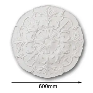 M80 Ceiling Rose - Medallion Lightweight Resin Ornate Decor Traditional Light Chandelier Feature Paintable Ceiling Centre 60cm