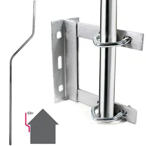 GALVANISED TV Aerial Wall Mounting Kit Cranked Offset Pole Mast Outdoor Bracket