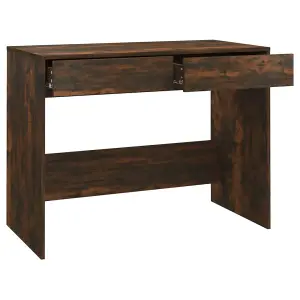 Berkfield Desk Smoked Oak 101x50x76.5 cm Engineered Wood