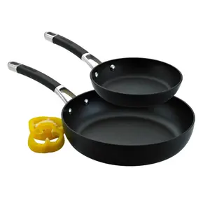 Circulon Premier Professional Black Round Induction Suitable Non-Stick Frying Pan Set 20 & 28cm Twin Pack