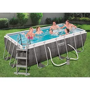 Bestway 13'6ft x 6' 7ft x 48in Power Steel Rattan Pool Set