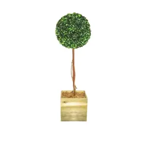 Pair of Artificial 3ft Topiary Ball Tree Indoor Outdoor Wall Door Decoration Boxwood Plant Weatherproof Ornamental Trees 90cm