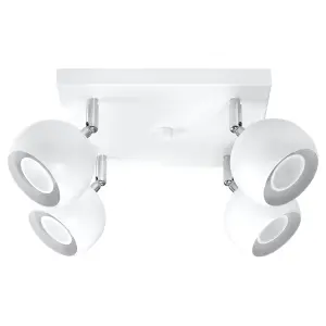 Oculare Steel White 4 Light Classic Ceiling Light