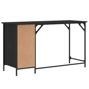 Berkfield Computer Desk Black 131x48x75 cm Engineered Wood