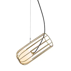 Luminosa Modern Hanging Pendant Golden 1 Light  with Gold, White Shade, G9