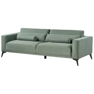 3 Seater Fabric Sofa Green ANGE