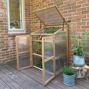 Wooden Framed Polycarbonate Growhouse Mini Greenhouse