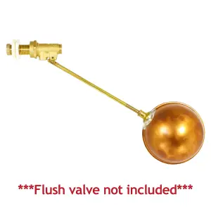 SPARES2GO 4 1/2" Copper Ball Float Toilet Cistern Water Tank Ballcock Flush Valve (5/16" BSW Brass Thread)