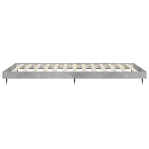 Berkfield Bed Frame Concrete Grey 100x200 cm Engineered Wood