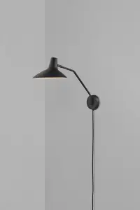 Nordlux DFTP Darci Indoor Bedroom Living Dining Hallway Wall Light In Black (Height) 36.5cm