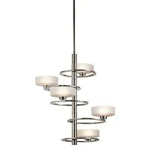 Luminosa Aleeka 5 Light Multi Arm Chandelier Classic Pewter Finish, G9