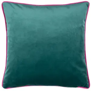 Kate Merritt Spring Blooms Floral Velvet Piped Feather Filled Cushion