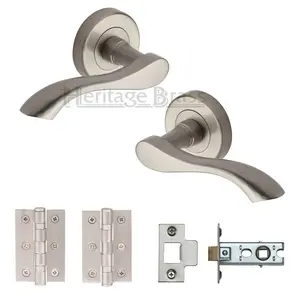 Algarve Door Handle Kit Satin Nickel