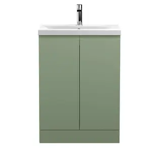 610mm Free-standing Single Vanity Unit Satin Green