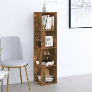 Berkfield Corner Cabinet Smoked Oak 33x33x132 cm Engineered Wood