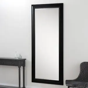 Abbeyville Framed Wall Mounted Accent Mirror Black / 118cm H x 92.5cm W