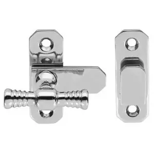 2x Window T Handle Fastener 57 x 19mm Polished Chrome Cabinet Door Lock