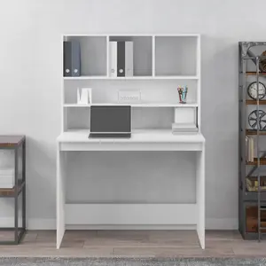 Berkfield Desk with Shelves White 102x45x148 cm Engineered Wood