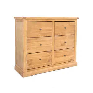 Lucca 6 Drawer Chest of Drawers Brass Knob