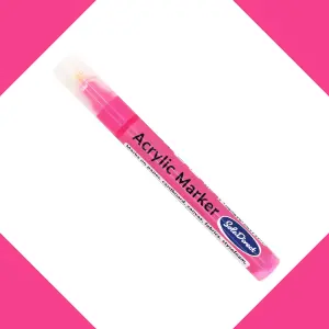 Acrylic Paint Marker Pen Permanent for Stone Leather Fabric Plastic (Pink)