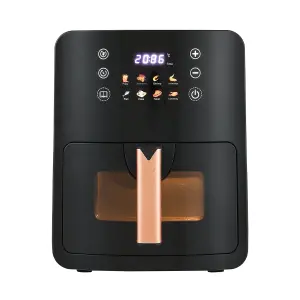 Black 5L Digital Air Fryer with Timer,Non-Stick Removable Basket