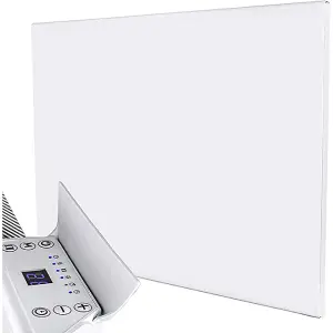 MYLEK Wall Mounted Slimline White Panel Heater 1200w Daily and Weekly Timer, Digital Thermostat